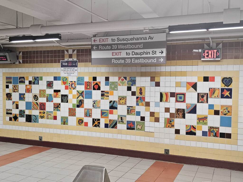 Mural on the wall at the subway station.