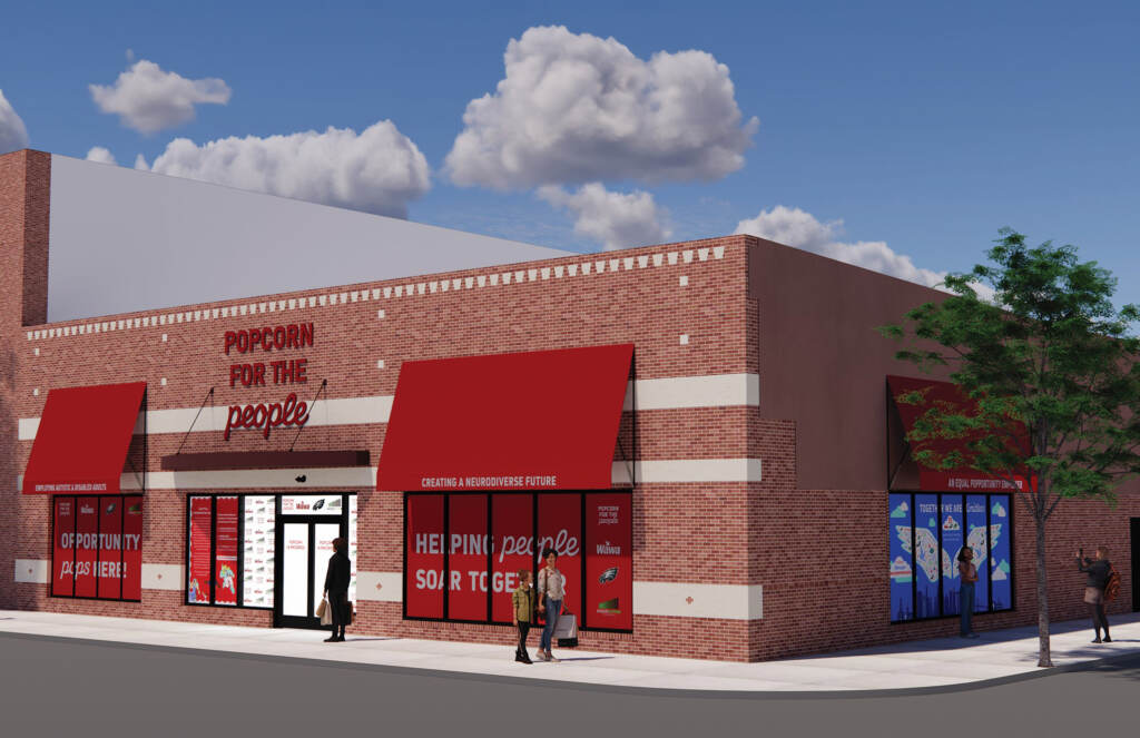 wawa-popcorn-eagles-store Rendering of a storefront on a street corner
