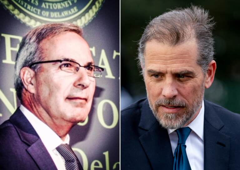 David Weiss on the left, Hunter Biden on the right.