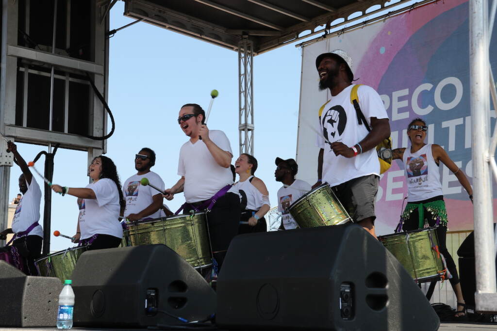 019A4710 The Acarajè Drum Community took center stage at Penn's Landing during the Brazilian Day Philadelphia event on Sunday