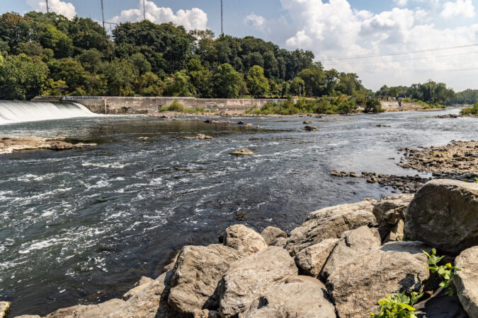 A view of the Flat Rock dam
