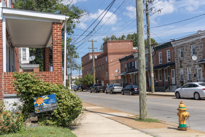 Rowhomes on a street in Wilmington's Southbridge neighborhood