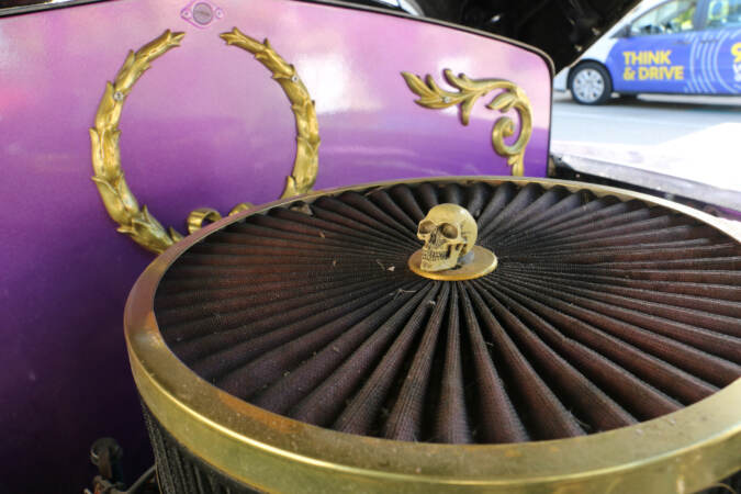 A skull on the engine air filter