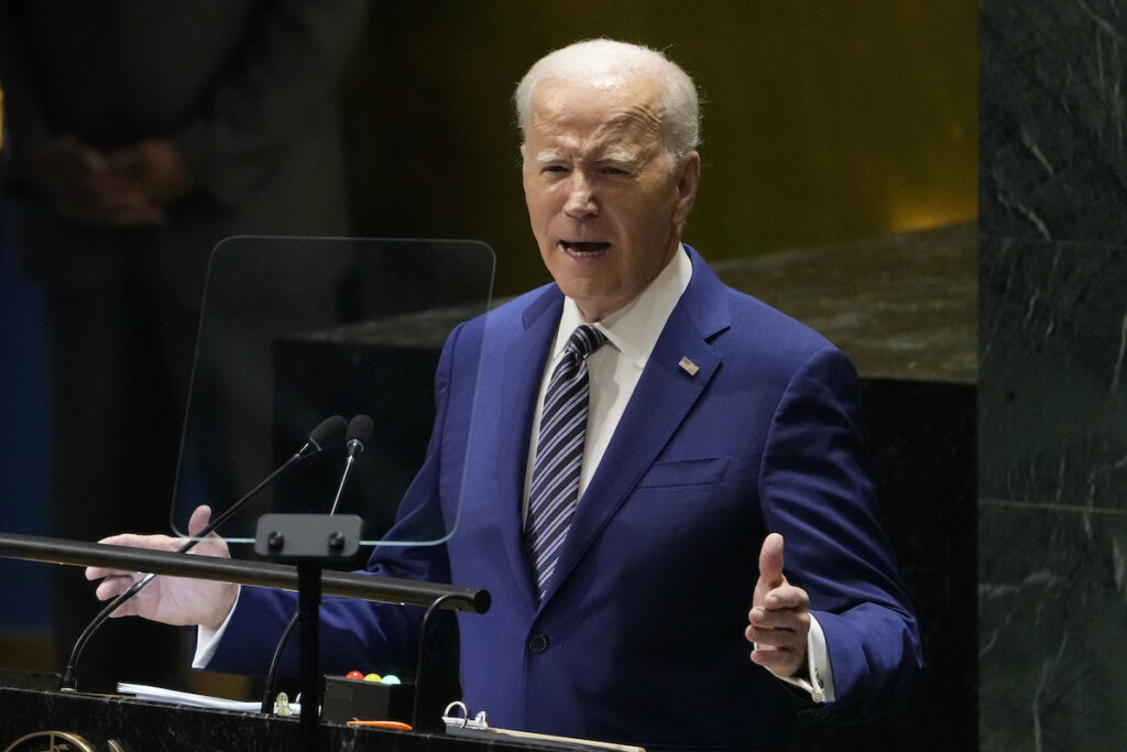 Joe Biden President Joe Biden addresses the 78th United Nations General Assembly in New York, Tuesday, Sept. 19, 2023