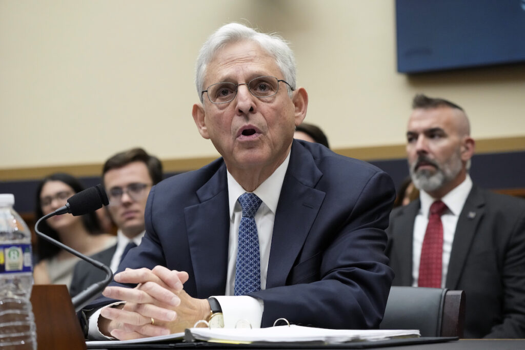 Attorney General Merrick Garland appears before a House Judiciary Committee hearing, Wednesday, Sept. 20, 2023, on Capitol Hill in Washington