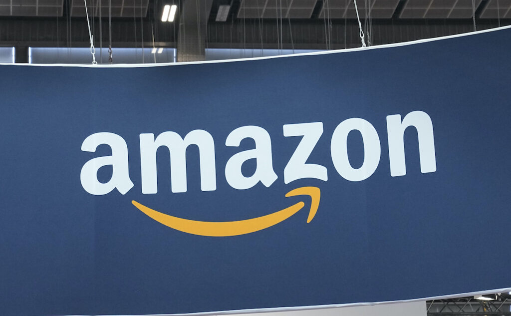 Amazon Anthropic The Amazon logo is photographed at the Vivatech show in Paris, on June 15, 2023