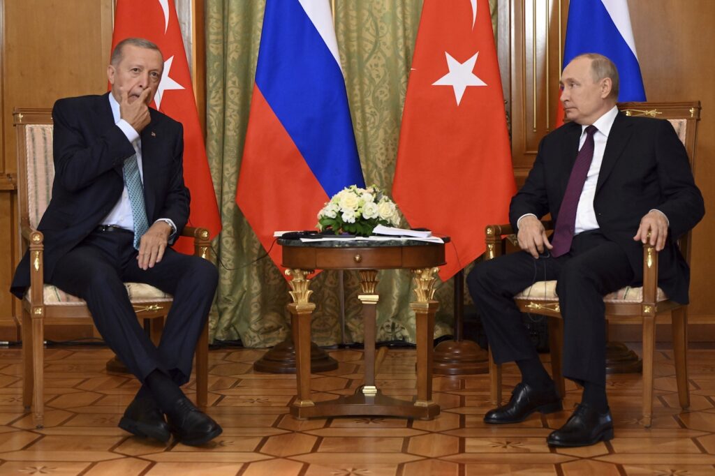APTOPIX Russia Turkey Turkish President Recep Tayyip Erdogan and Russian President Vladimir Putin