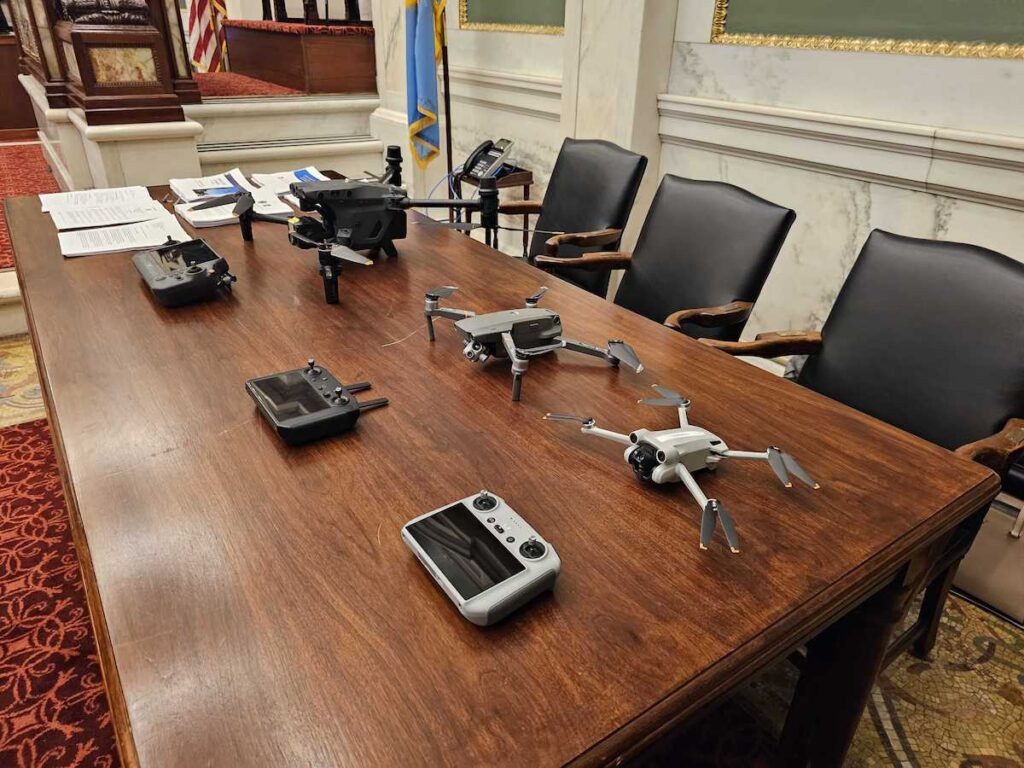 City-Council-drones-philadelphia Drones are displayed on a table