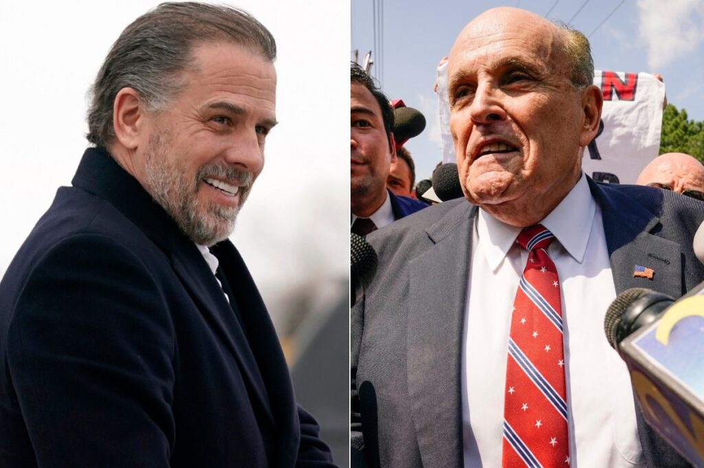 Hunter Gulliani 2- box (1) Hunter Biden (left), son of President Joe Biden, and Rudy Giuliani