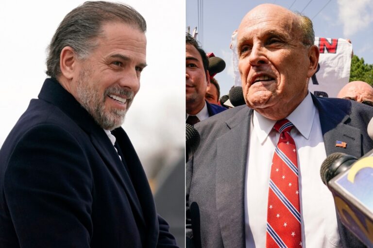 Hunter Biden (left), son of President Joe Biden, and Rudy Giuliani