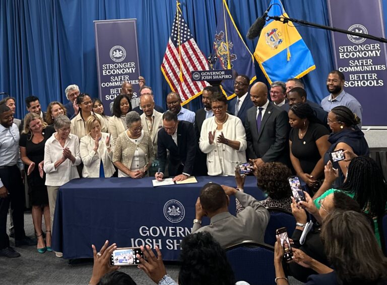 Gov. Josh Shapiro at a bill signing ceremony