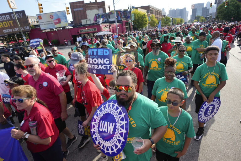 UAW members march on Labor Day
