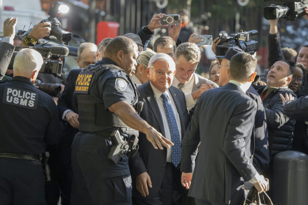 APTOPIX Menendez Bribery Bob Menendez arriving at the courthouse