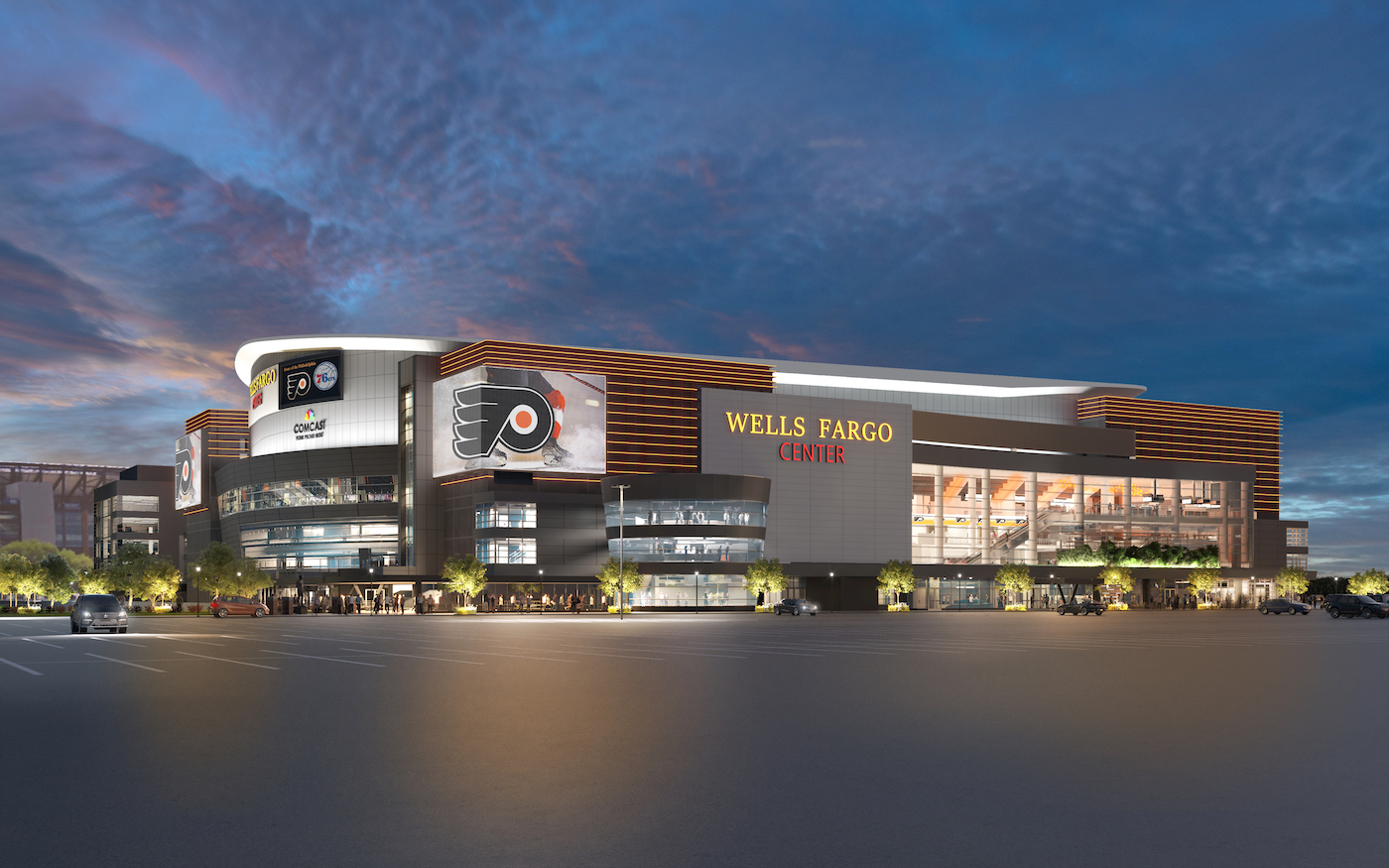 Rendering of Wells Fargo Center exterior