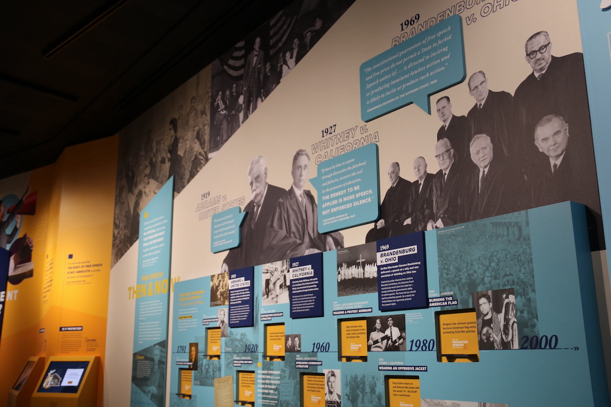A display at the First Amendment gallery
