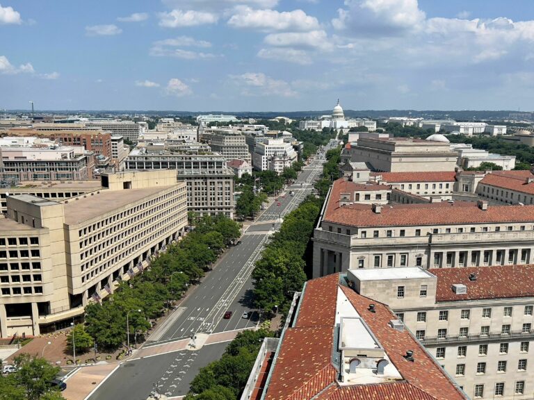 aerial photo of Washington D.C.