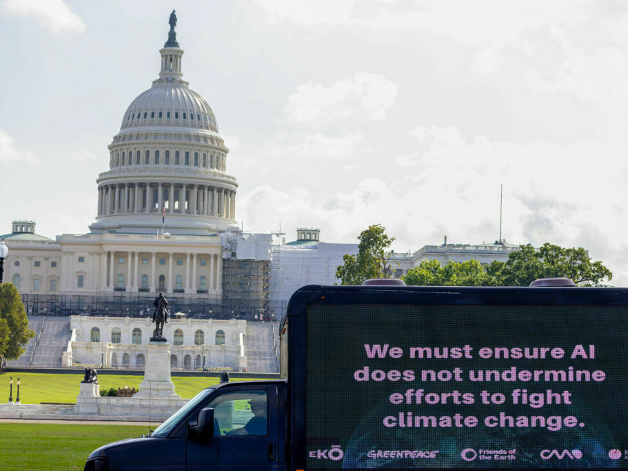 A mobile billboard is seen near the U.S. Capitol on Tuesday. A mobile billboard is seen near the U.S. Capitol on Tuesday.