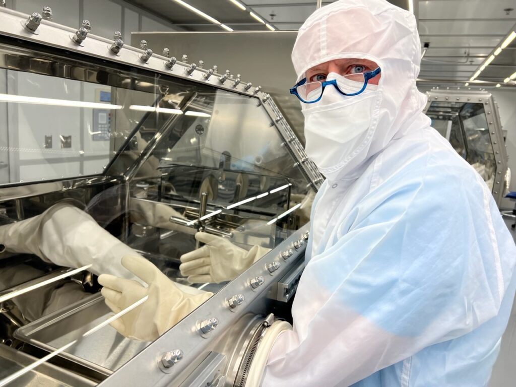 Dr. Connolly working in the lab