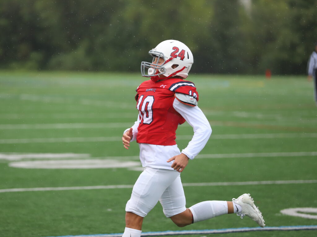 Haley Van Voorhis’ play led to an incomplete third-down pass by the Juniata quarterback on Saturday. Shenandoah went on to win, 48-7. Haley Van Voorhis' play led to an incomplete third-down pass by the Juniata quarterback on Saturday. Shenandoah went on to win, 48-7.