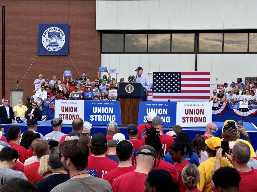 President Biden speaks at the Labor Day rally