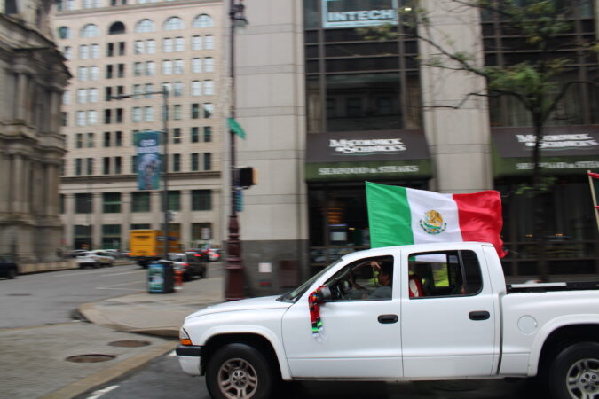 The Desfile de Carros Alegóricos to celebrate Mexican Independence Day included more than 60 decorated cars. (Emily Neil/WHYY)