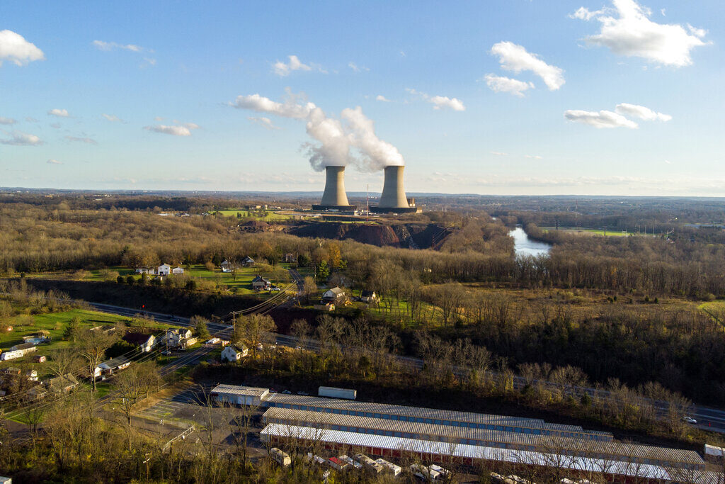 Nuclear Power Pennsylvania A power plant is seen in the distance.