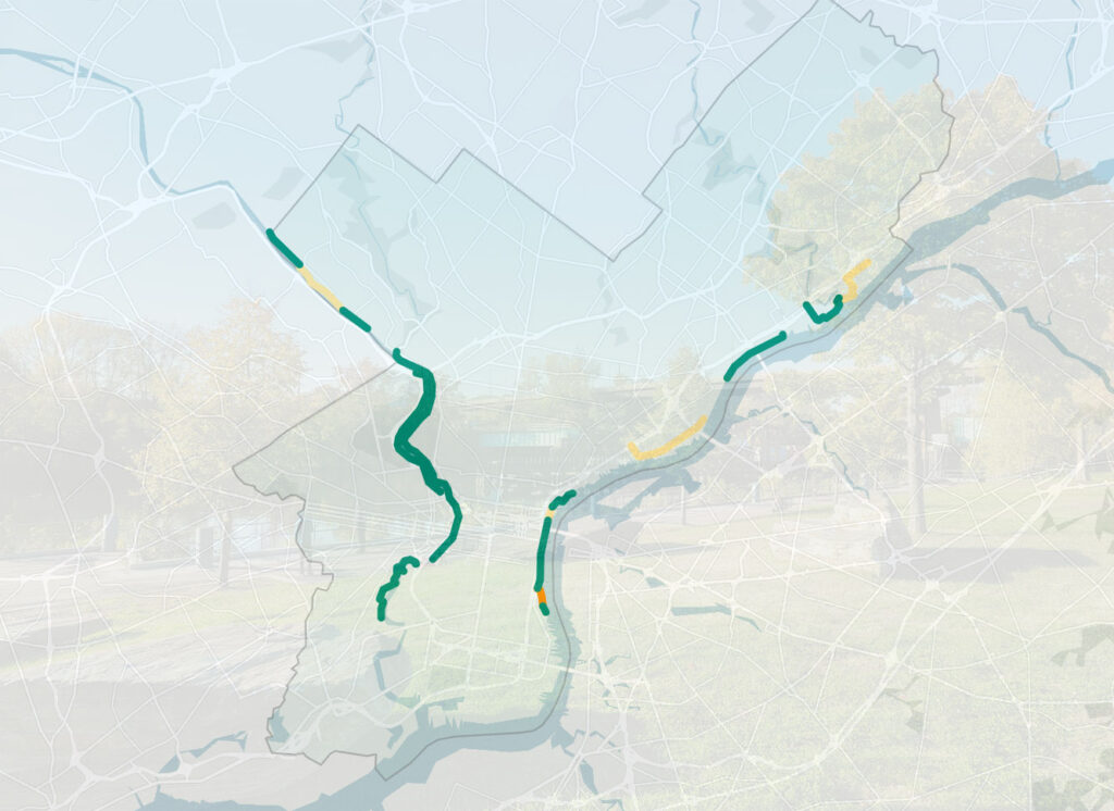 rivertrails-map Map of Philadelphia showing trails