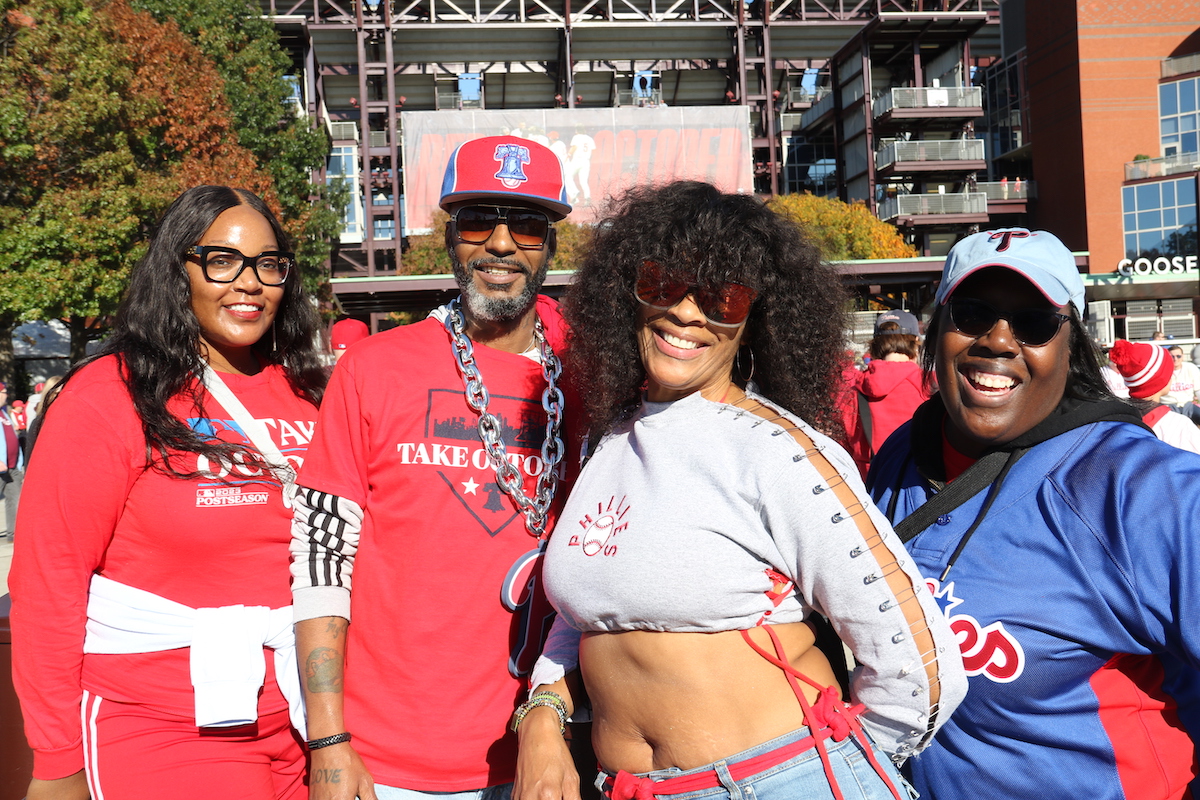 The LaCours pulled up in style to Citizens Bank Park and believe the Phillies will go all the way this year. (Cory Sharber/WHYY)