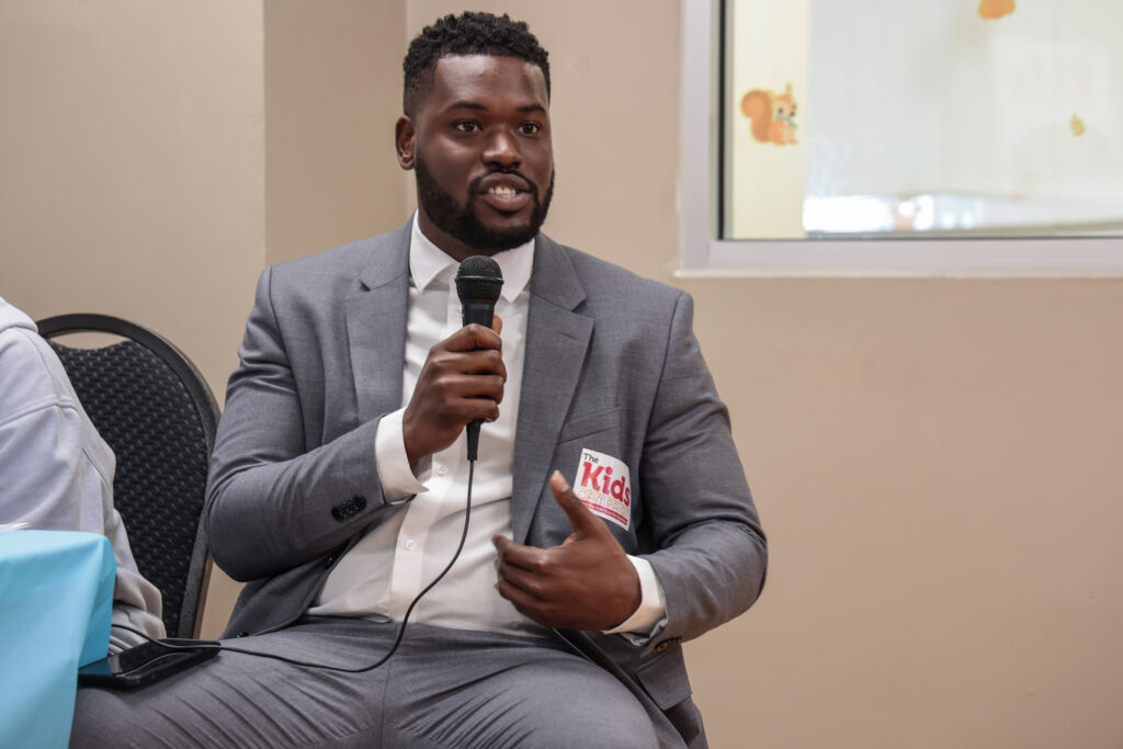 Dontae Privette speaks on a panel