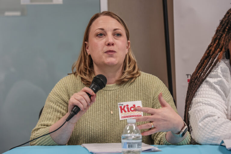 Stefanie Arbunita speaks on a panel