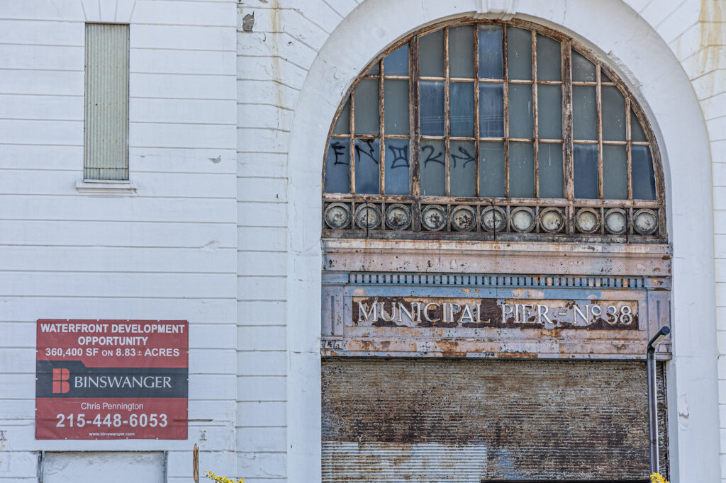 Close up of the entrance to the abandonedPier 38
