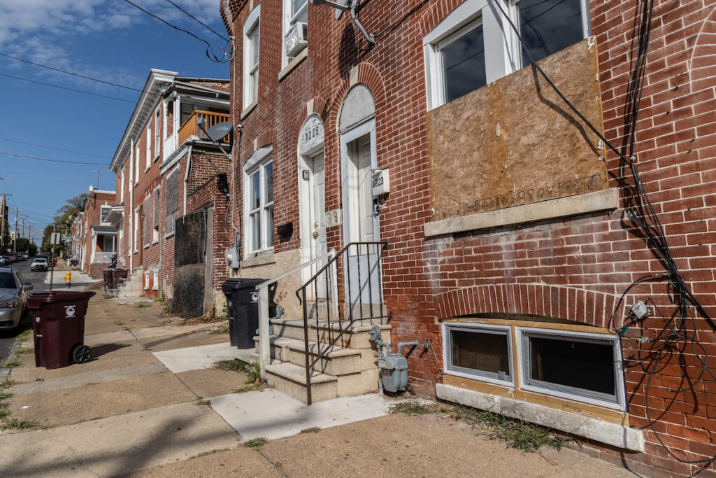 Rowhomes in Wilmington, Del. (Kimberly Paynter/WHYY) Rowhomes in Wilmington on a sunny day
