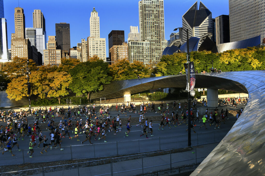 Chicago Marathon File photo: Runners start the Chicago Marathon, Sunday, Oct. 9, 2022 in Chicago
