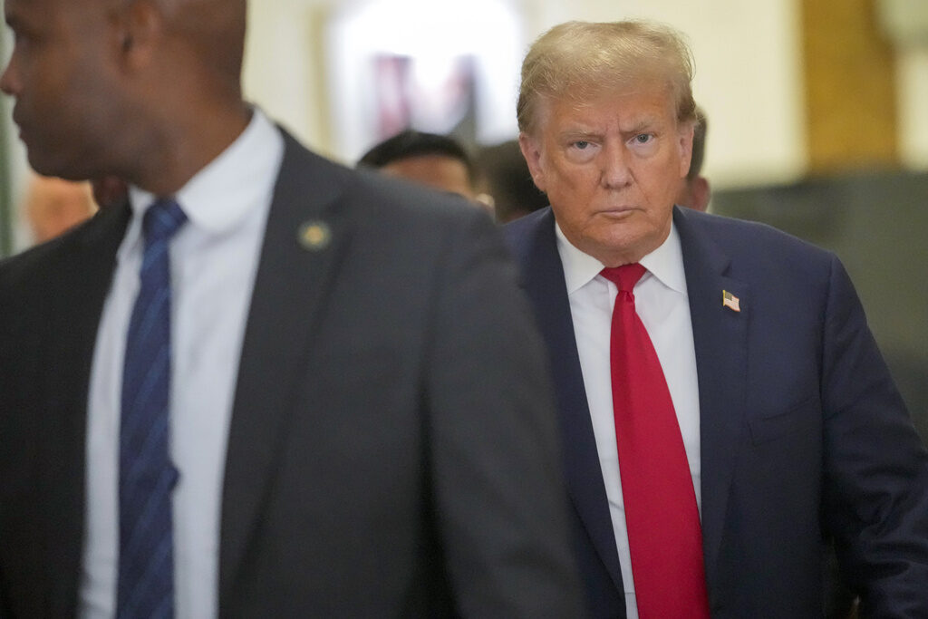 Trump Fraud Lawsuit Former President Donald Trump leaves the courtroom