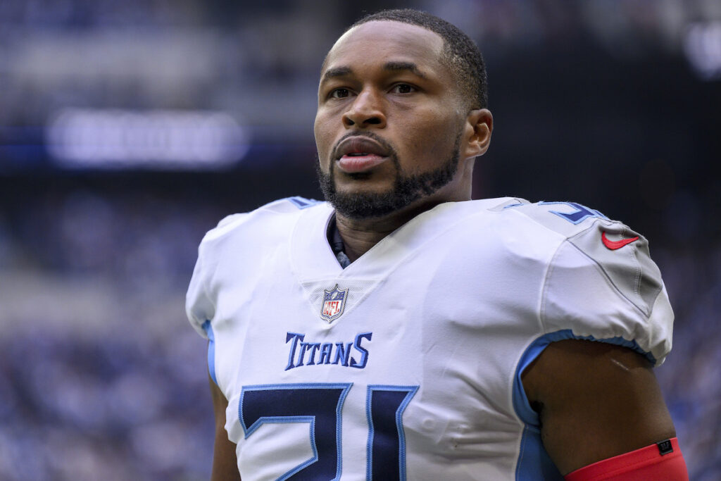 Kevin Byard Tennessee Titans safety Kevin Byard (31) on the sidelines during an NFL football game against the Indianapolis Colts, Oct. 8, 2023, in Indianapolis.