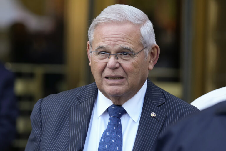 Sen. Bob Menendez leaves federal court, Wednesday, Sept. 27, 2023, in New York.