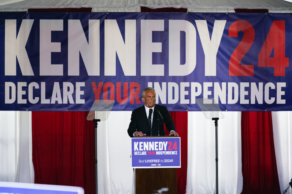 Robert F. Kennedy, Jr. RFK Jr. speaking at a podium