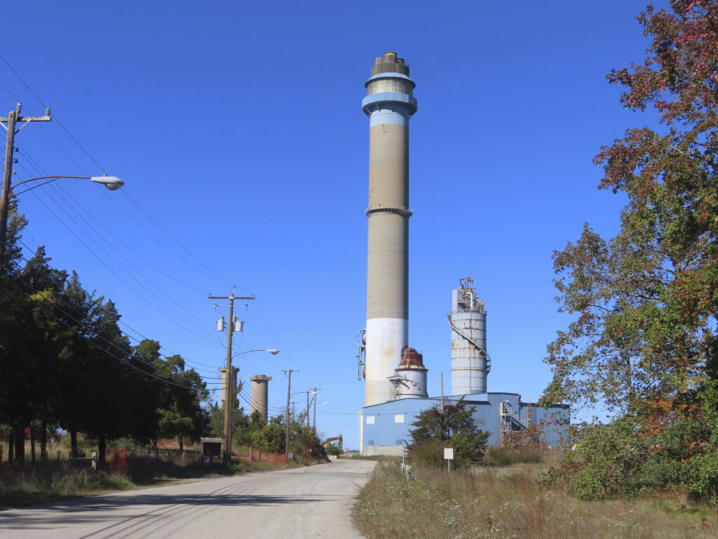 Power Plant Smokestack Demolition Smokestack at a power plant