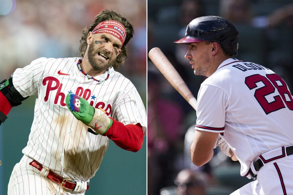bryceharper-mattolson-scaled The Phillies Bryce Harper on the left, the Braves' Matt Olson on the right