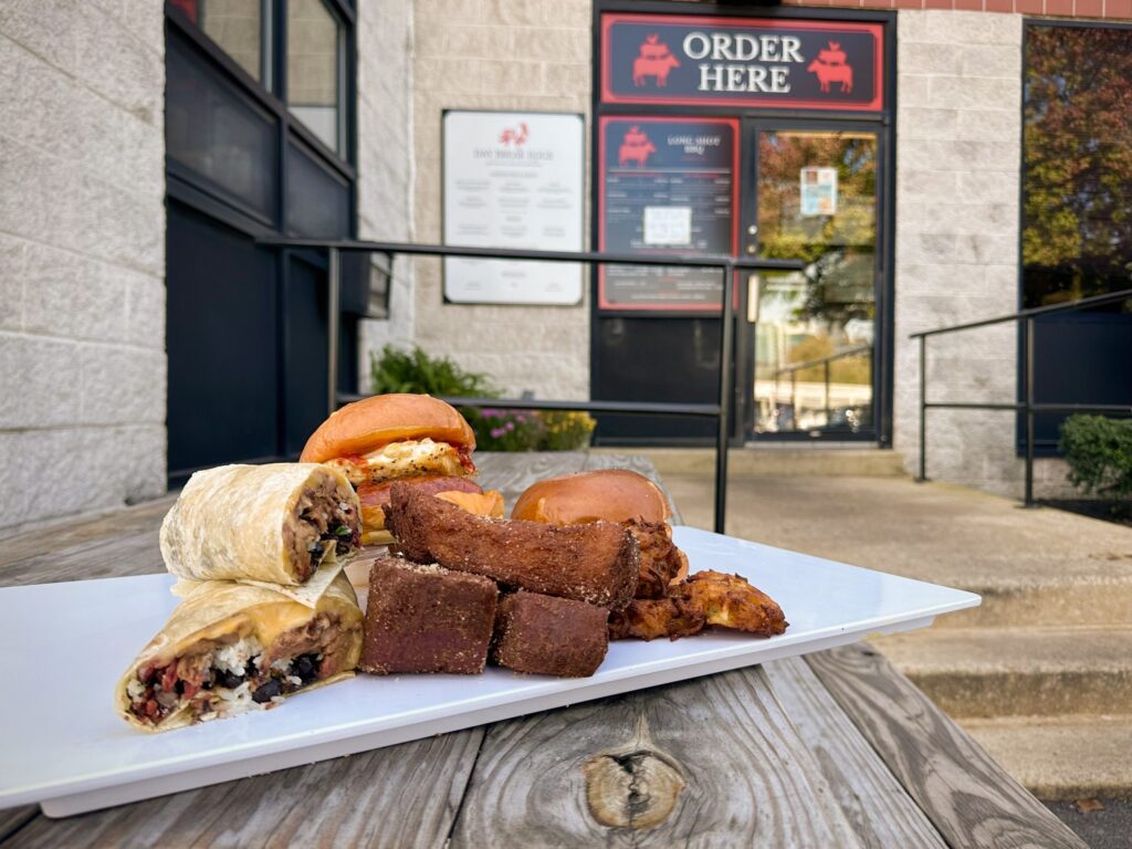Cinnamon sticks, wraps, and breakfast sandwiches from Day Break Eggs