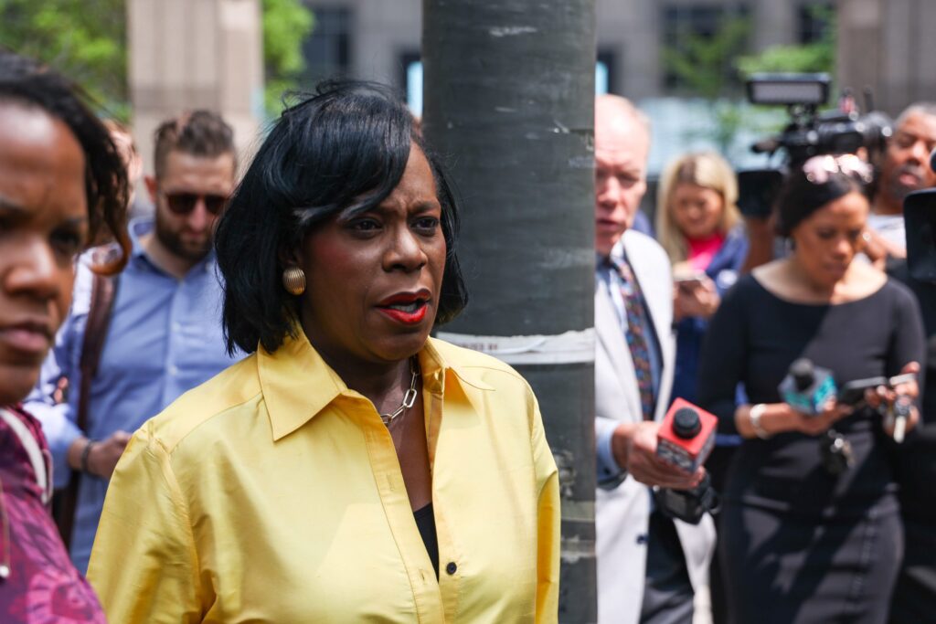 cherelleparker-may2023-scaled Cherelle Parker walking into a press conference