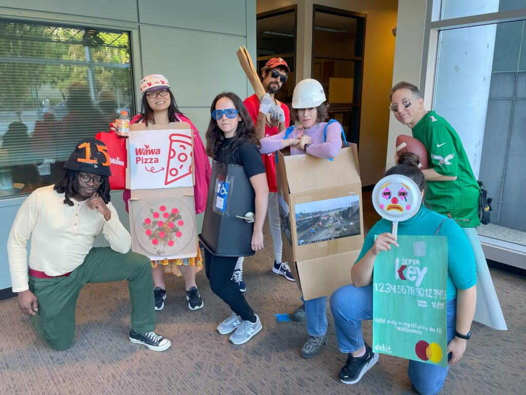 diy-halloween-costumes-2023-10-scaled Billy Penn staff members dressed up in halloween costumes.
