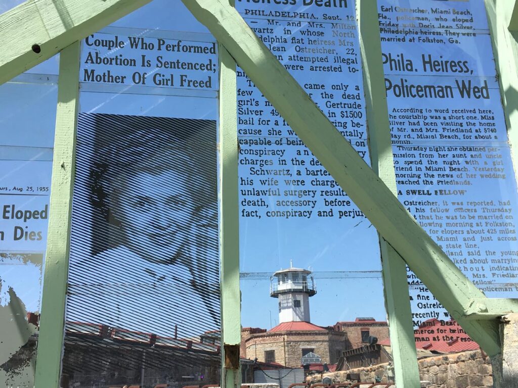 dorisjean-abortion-easternstate-exhibit A 2018 art installation at Eastern State Penitentiary by artists Rachel Livedalen tells the story of Doris Jean
