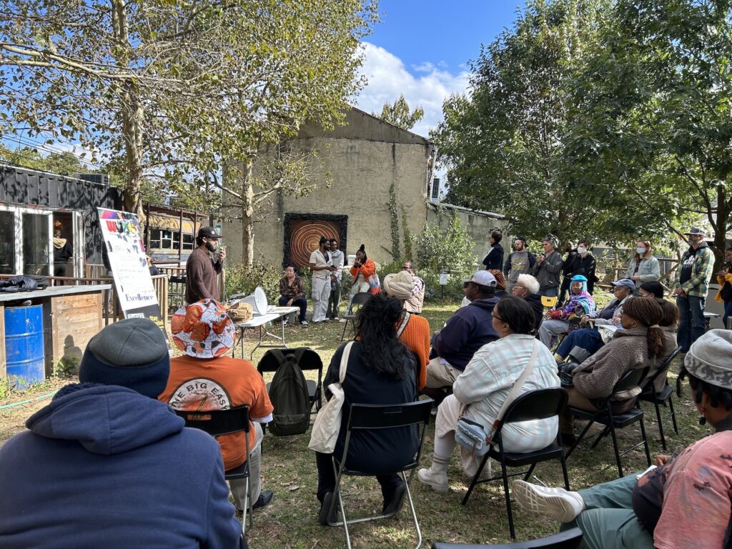Andres Gonzalez-Bonillas speaking to the group