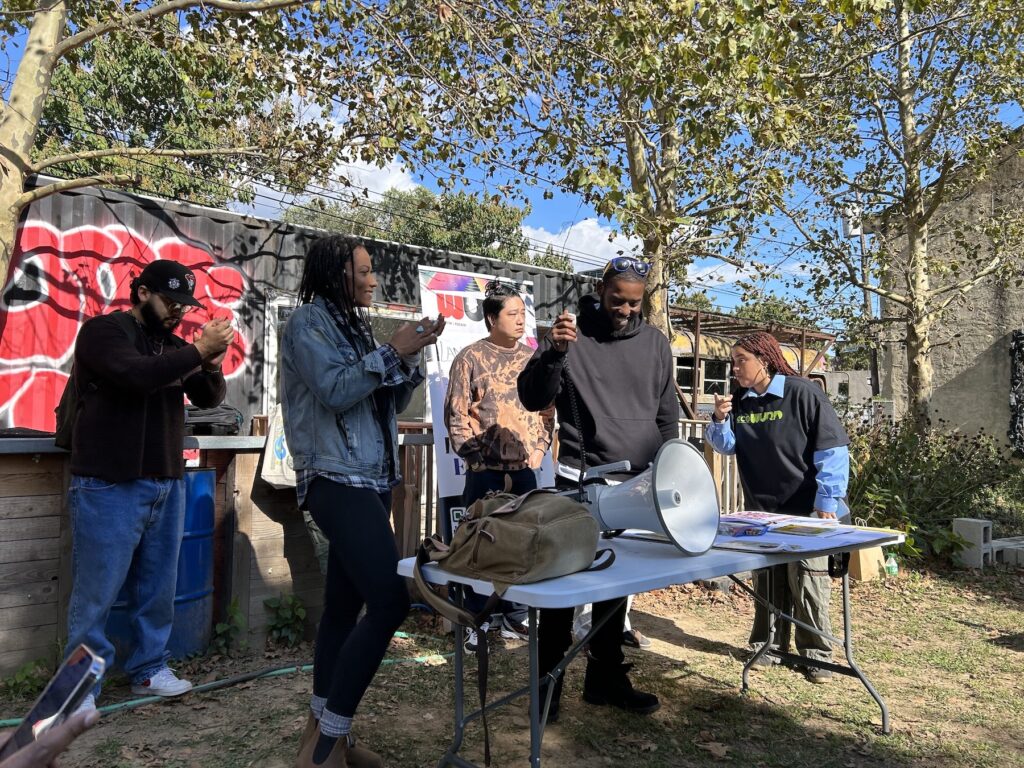 Hakeem Devore speaking to the group