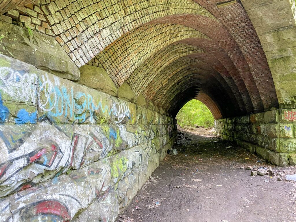 Tunnel under a bridge
