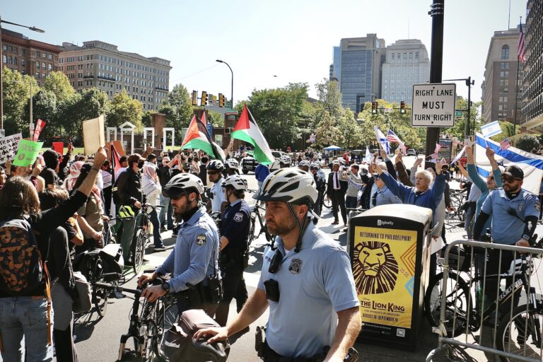 Police officers at the march