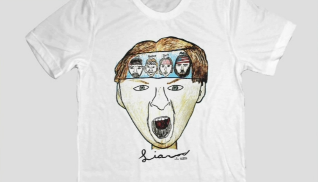 liam-castellanos-tshirt-cancer-wpvi A T-shirt shows a child's face with a headband featuring Philadelphia Phillies players