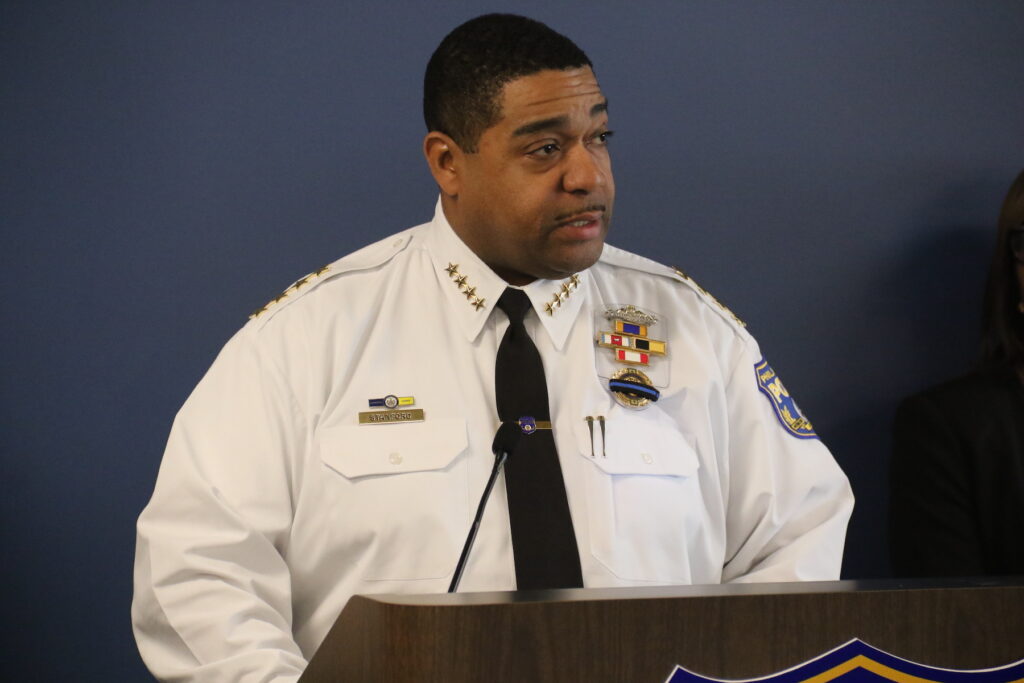 ppd-presser-mendez-c-sharber-2023-1-16-1 John Stanford speaking at a podium