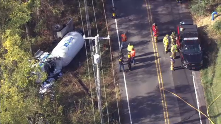 truck overturned